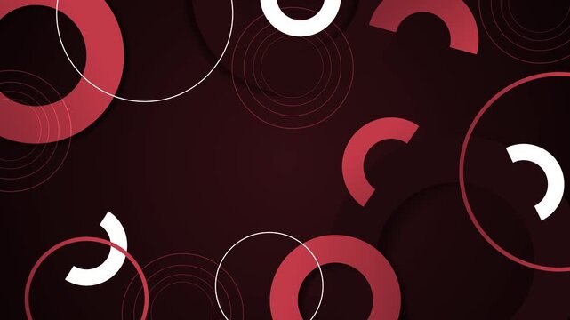 Modern circular abstract background animation, modern geometric design layered shadows, minimal tech style