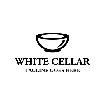 Minimal bowl icon for white cellar branding.