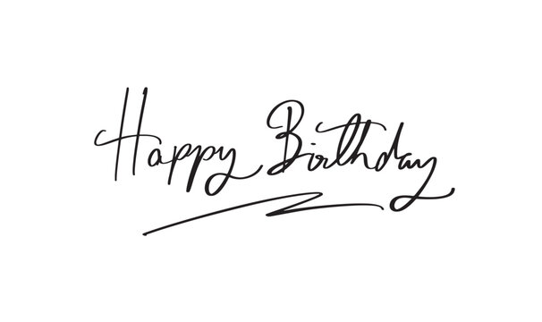 Happy birthday text font calligraphy handwritten lettering script black color object icon happy birthday to you party HBD celebration festival git happy birthday congratulation happy birthday present 