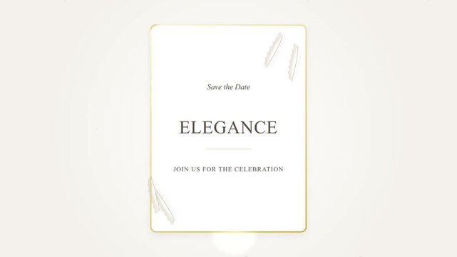 Elegant Minimalist Invitation Card with Gold Frame and Text
