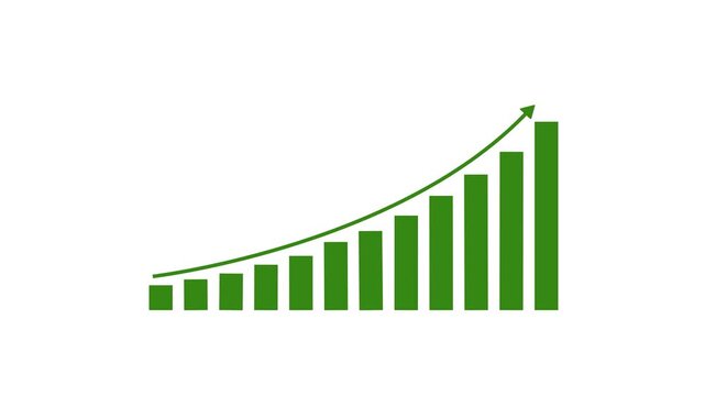 Business growth concept with up trending bar chart and rising arrow symbol business marketing investment statistics analysis corporate accounting performance planning strategy motion 4k animation.