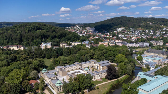 Aerial View of  the City Bad Kissingen in Bavaria, Germany
