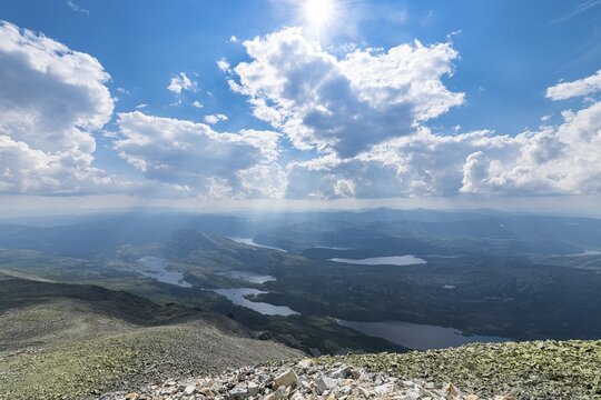 Mountain scnerey around Gausta or Gaustatoppen highest mountain in Norway, Telemark, Norway
