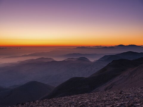Dawn over Heraklion, Psiloritis, Ida Massif, Crete, Greece