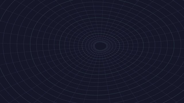 Radial wireframe canopy seamless loop technology background with expanding digital grid lines