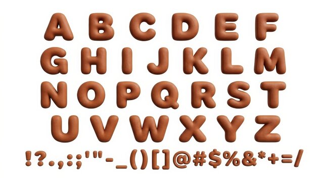 Chocolate letters arranged in alphabet grid