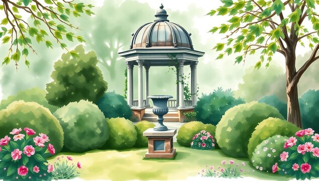 Serene garden gazebo