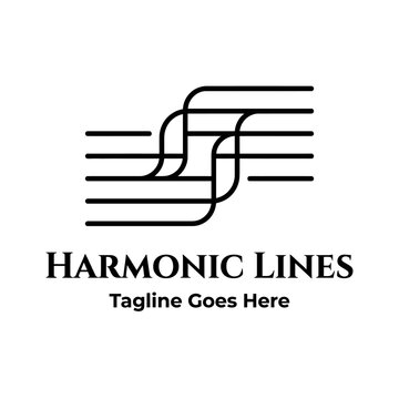 Parallel horizontal lines with interconnecting paths logo.