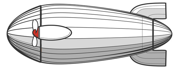 Vintage flying transport. Hand drawn dirigible airship © vectortatu