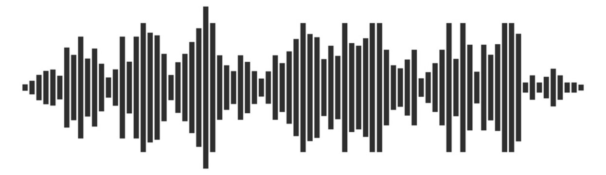 Digital equalizer icon. Sound frequency. Audio wave