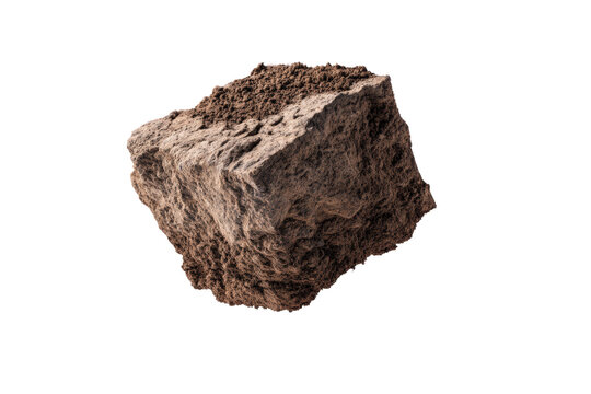 Irregular brown rock chunk with coarse natural texture