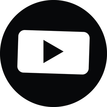 Black play button icon isolated on a white background