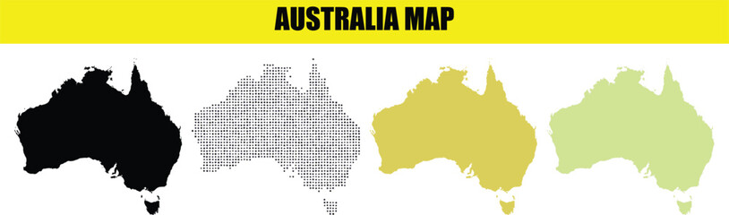 Set of four different australia map icons © ROSE@ROSEA