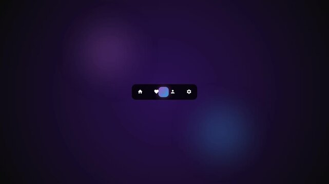 Social media navigation bar on dark purple blurred background
