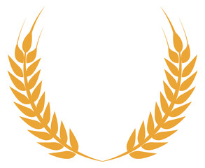 Obraz premium Golden barley wreath template. Retro trophy symbol