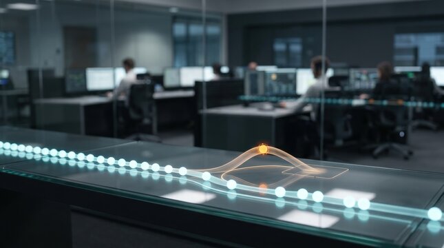 Process deviation monitoring with single amber anomaly rising from continuous digital flow in modern operations office