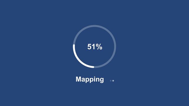 Dynamic circular progress bar animation featuring incremental percentage loading from twenty-one to eighty-one percent with a minimalist blue background, for modern software, interface and data