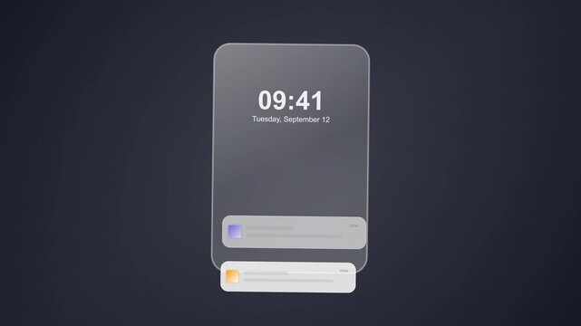 Social media notification pop up. Smartphone glass screen with generic notification bubbles on dark background