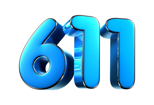 Blue number 611 3d illustration. Advertising signs. Product design. Product sales