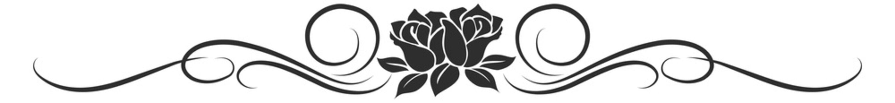 Flourish header. Vintage decorative rose ornament divider