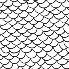 Fish scale doodle pattern. Seamless hand drawn texture © vectortatu
