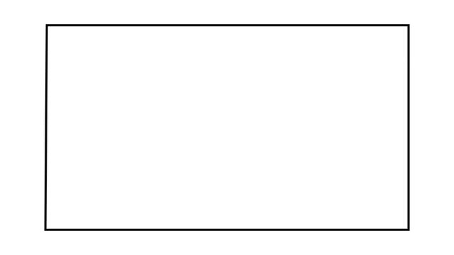 White line rectangle shape animation on black background, geometric border frame motion element