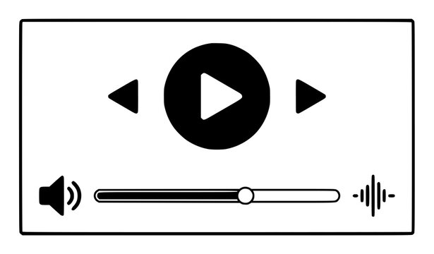Audio Player Interface with Progress Bar and Sound Wave Vector