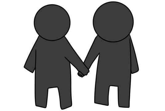 Holding hands Illustration
手を繋ぐ　イラスト