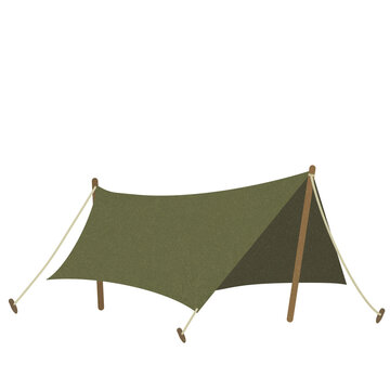 Camping tent in wilderness vector illustration