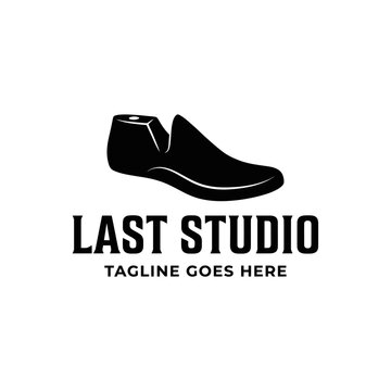 Traditional shoemaking last silhouette logo.