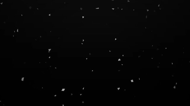 Organic Dust Particles. White geometric dust particles floating against solid black background