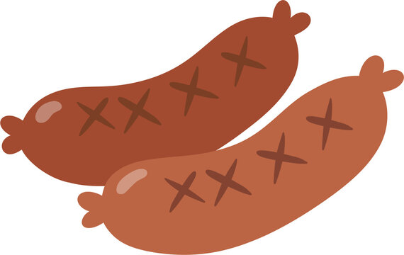 Grilled sausages on a stick vector illustration
