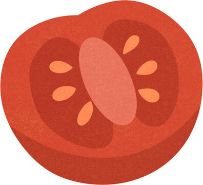 Sliced fresh red tomato vector design