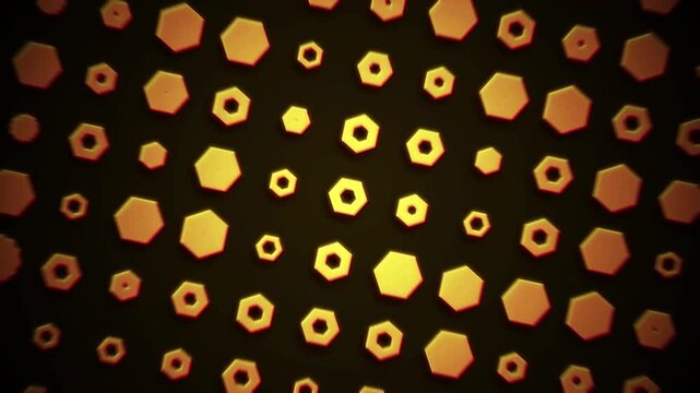 Abstract Golden Hexagon Motion Background Seamless Loop