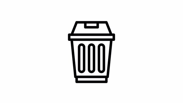 trash bin minimalist stroke animation