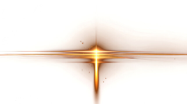 Warm golden cross flare over layered horizontal light streaks