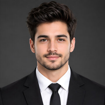 Professional Young Man Studio Headshot Portrait in Black Suit