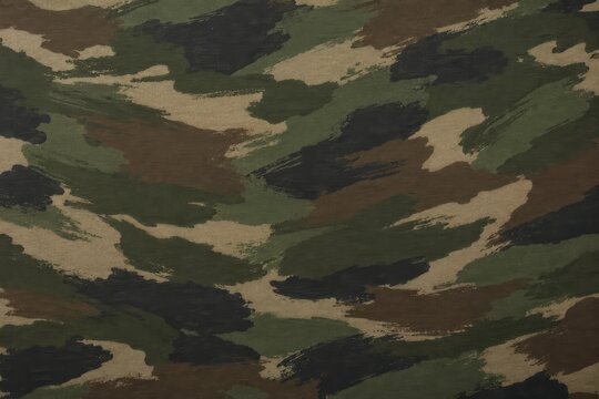 Military camouflage pattern painting with brush strokes texture