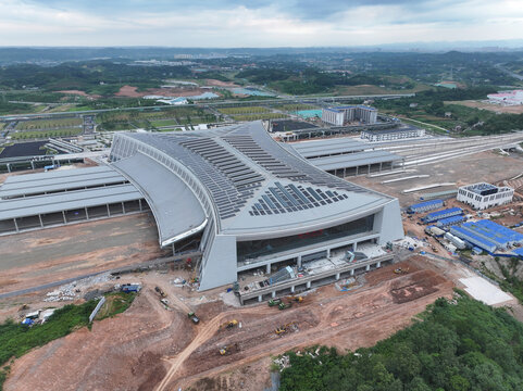 Yichang North Railway Station Construction Aerial View