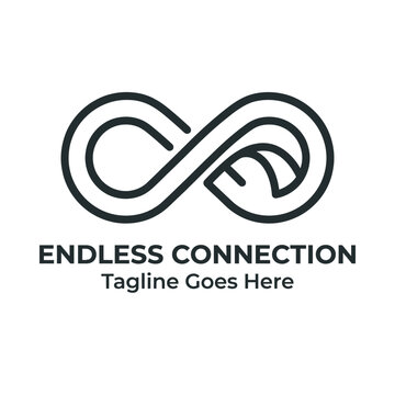 Abstract infinity loop logo representing unity and continuous connection.