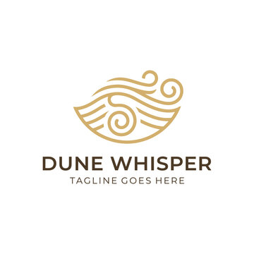 Abstract sand dunes and wind logo.