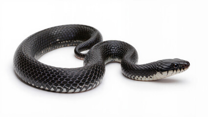 Obraz premium Eastern Rat Snake Isolated on Seamless White Studio Background