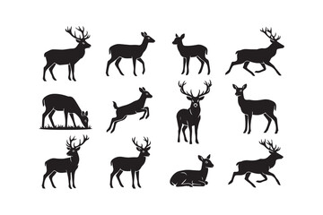 Obraz premium vector set of deer