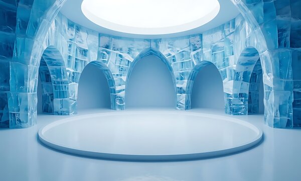 blue empty hall