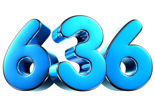 Blue number 636 3d illustration. Advertising signs. Product design. Product sales