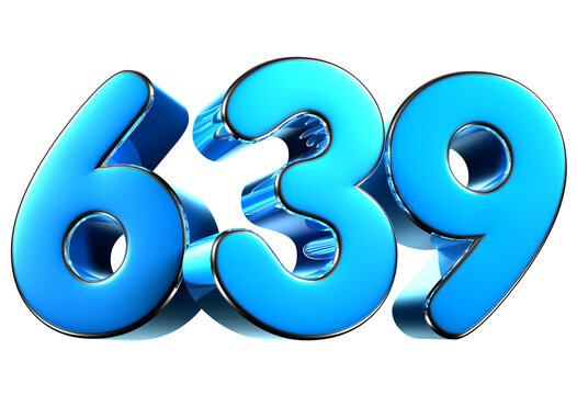Blue number 639 3d illustration. Advertising signs. Product design. Product sales