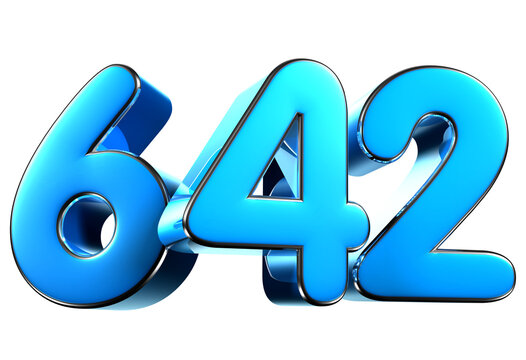 Blue number 642 3d illustration. Advertising signs. Product design. Product sales
