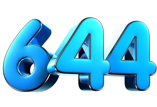 Blue number 644 3d illustration. Advertising signs. Product design. Product sales