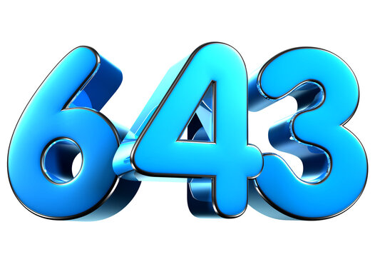Blue number 643 3d illustration. Advertising signs. Product design. Product sales