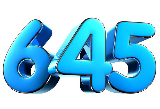 Blue number 645 3d illustration. Advertising signs. Product design. Product sales